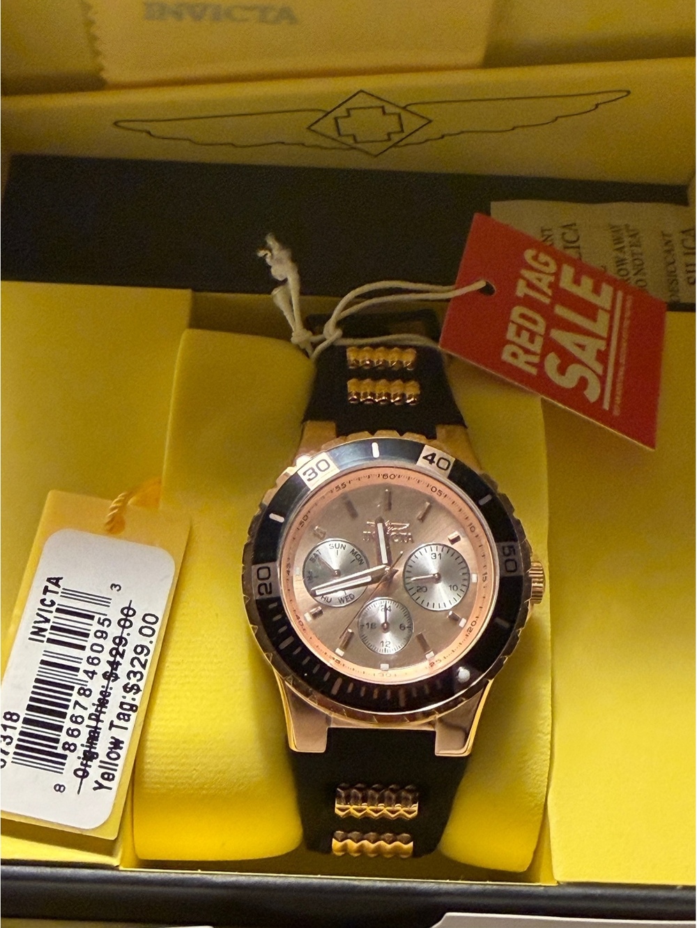 $$329 INVICTA AVIATOR WOMANS WATCH 38mm BLACK/ROSE GOLD-HIGH END